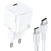 Ładowarka sieciowa Usams + Kabel USB-C YJXLOGTC02 Biały